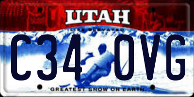 UT license plate C340VG