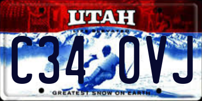 UT license plate C340VJ