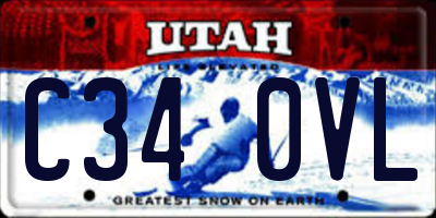 UT license plate C340VL