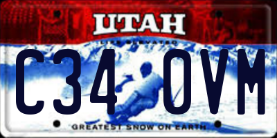 UT license plate C340VM