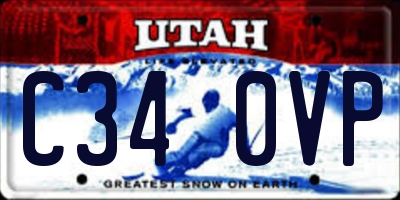 UT license plate C340VP
