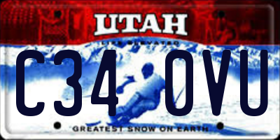 UT license plate C340VU