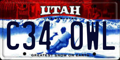 UT license plate C340WL