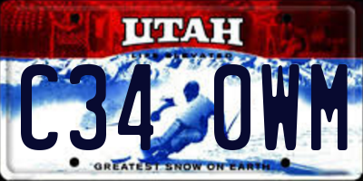 UT license plate C340WM