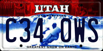UT license plate C340WS