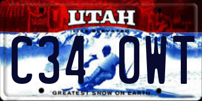 UT license plate C340WT