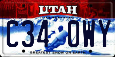 UT license plate C340WY