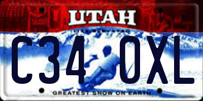 UT license plate C340XL