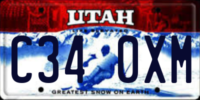 UT license plate C340XM