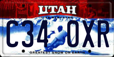 UT license plate C340XR