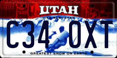 UT license plate C340XT