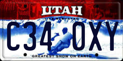 UT license plate C340XY