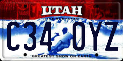 UT license plate C340YZ