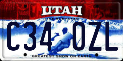 UT license plate C340ZL