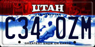 UT license plate C340ZM