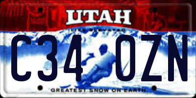 UT license plate C340ZN