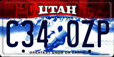 UT license plate C340ZP