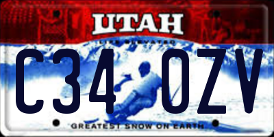 UT license plate C340ZV
