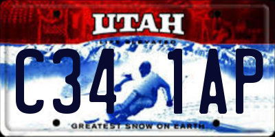 UT license plate C341AP
