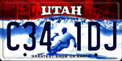 UT license plate C341DJ
