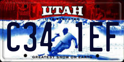 UT license plate C341EF