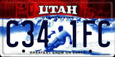 UT license plate C341FC