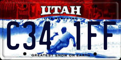 UT license plate C341FF