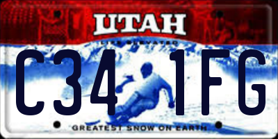 UT license plate C341FG