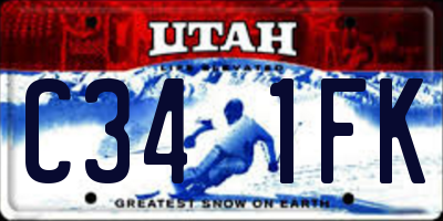 UT license plate C341FK