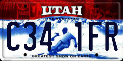UT license plate C341FR
