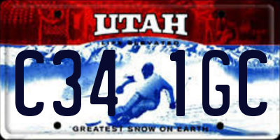 UT license plate C341GC