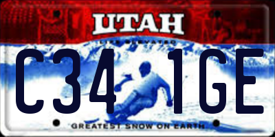 UT license plate C341GE