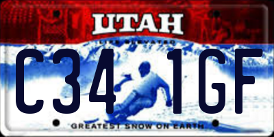 UT license plate C341GF