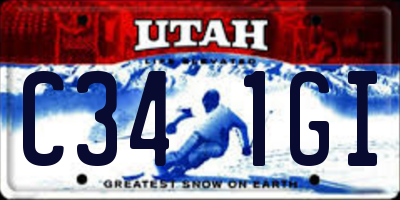 UT license plate C341GI