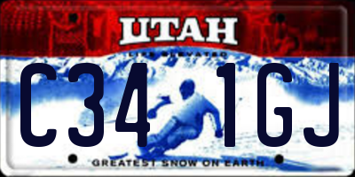 UT license plate C341GJ