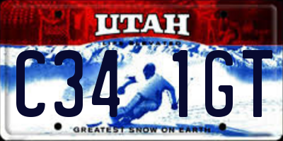 UT license plate C341GT