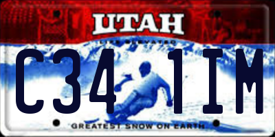 UT license plate C341IM