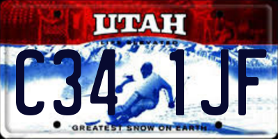 UT license plate C341JF