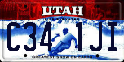 UT license plate C341JI