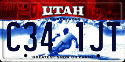 UT license plate C341JT