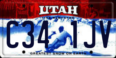 UT license plate C341JV