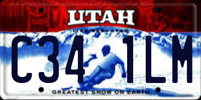 UT license plate C341LM