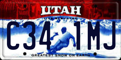 UT license plate C341MJ