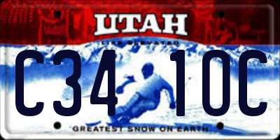 UT license plate C341OC