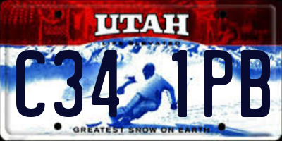 UT license plate C341PB