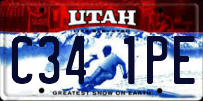 UT license plate C341PE