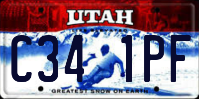 UT license plate C341PF
