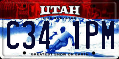 UT license plate C341PM