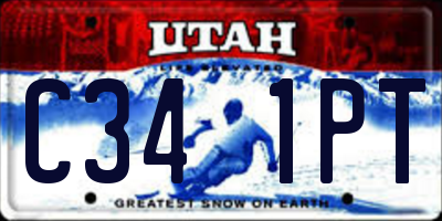 UT license plate C341PT