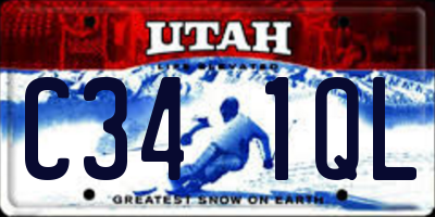 UT license plate C341QL